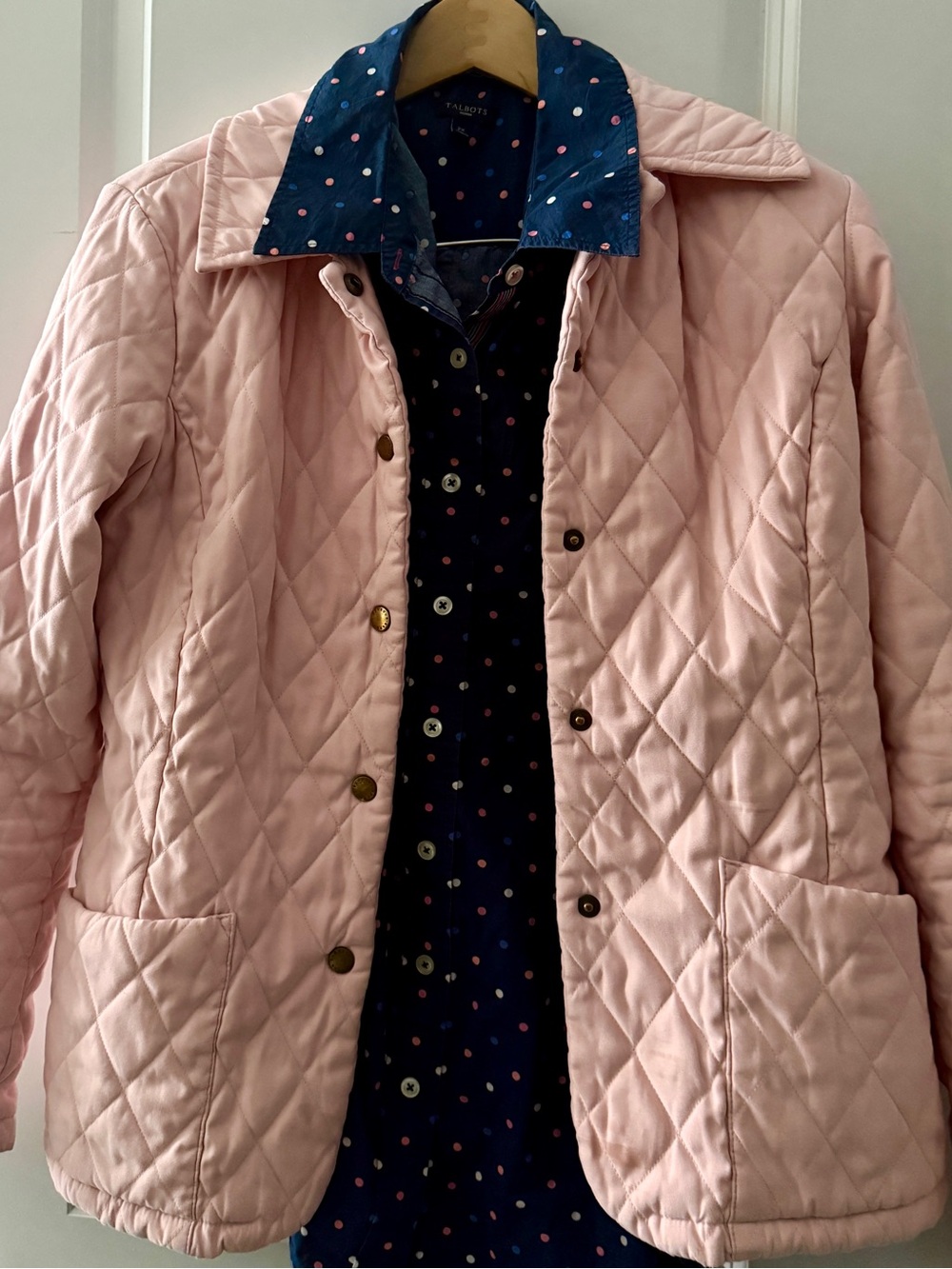 Vintage Barbour Quilted Light Pink Women's Jacket size 6